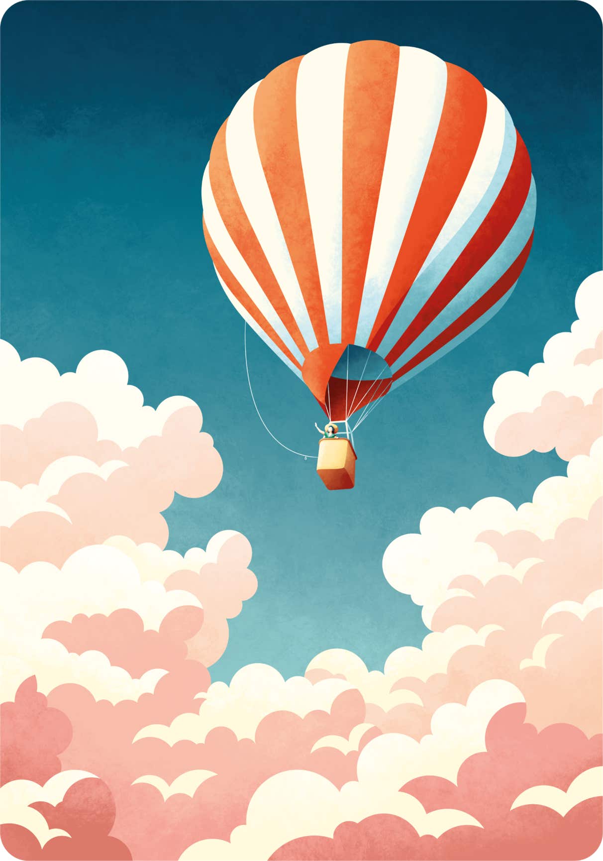 Clouds / Woman / Peace / Hot-Air Balloon / Poster